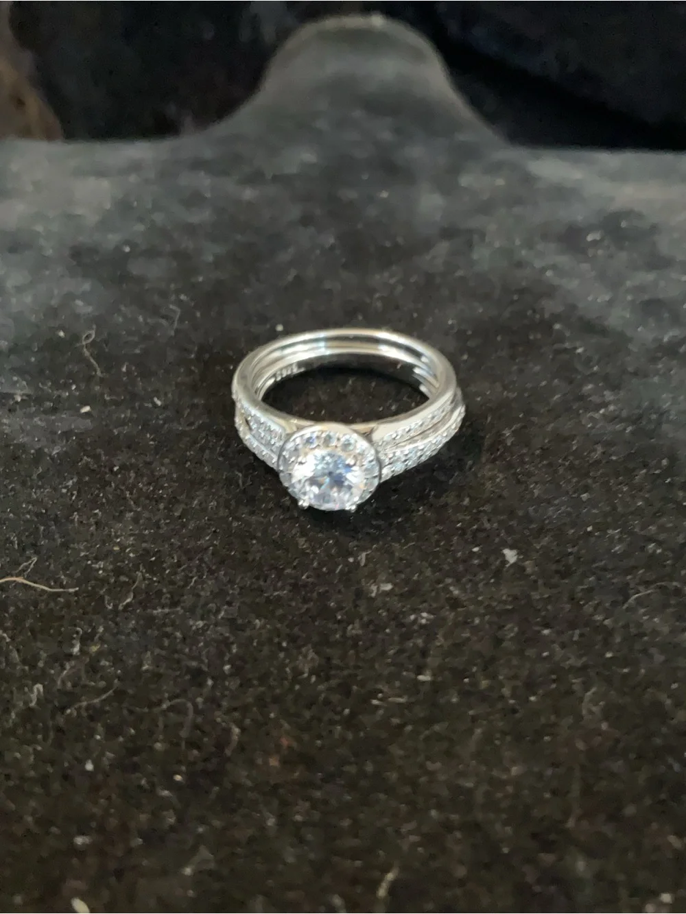 Sterling Silver Cubic Zirconia Halo Ring Set